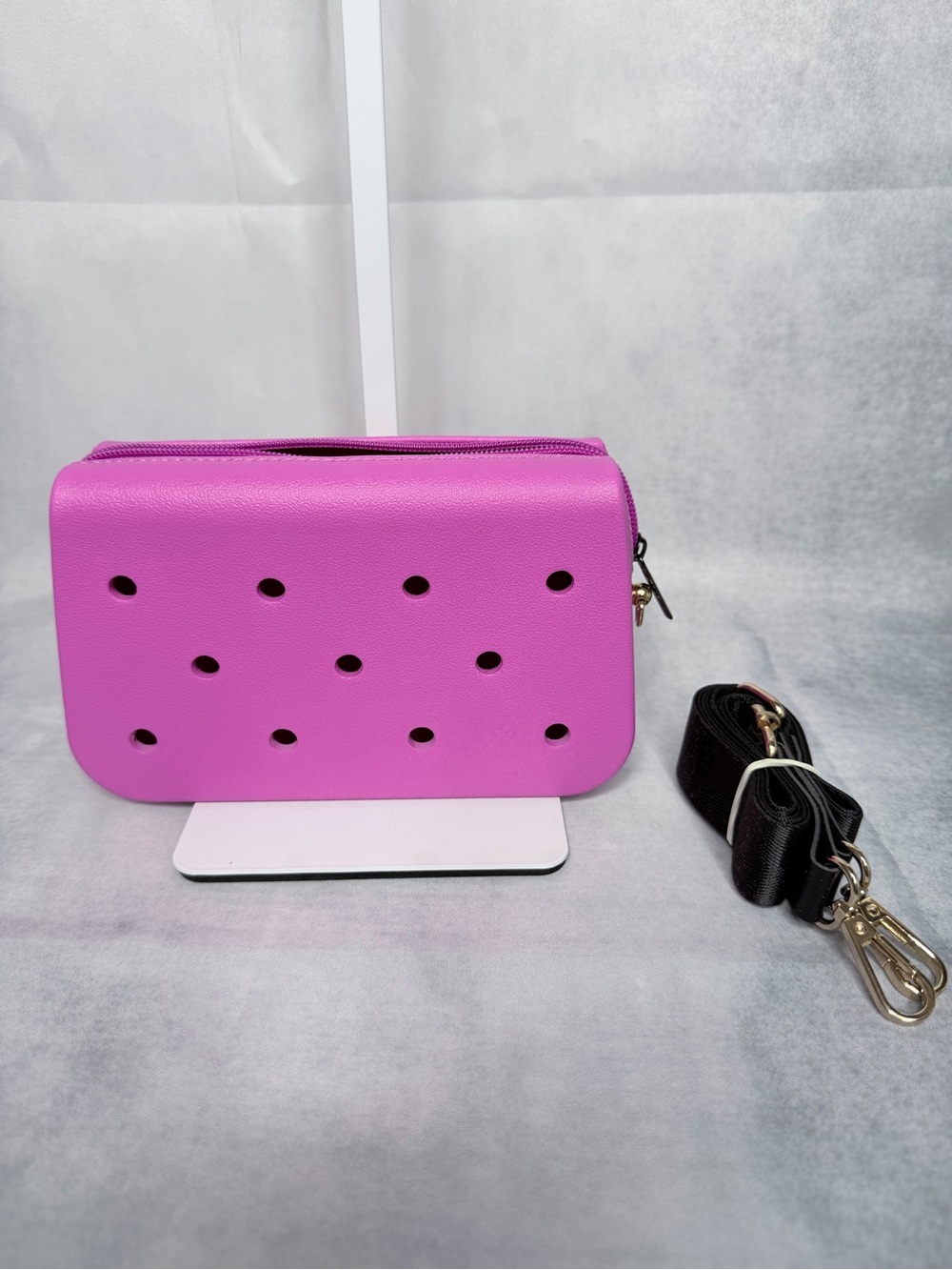 Mini Eva Pink Crossbody with adjustable Black Strap